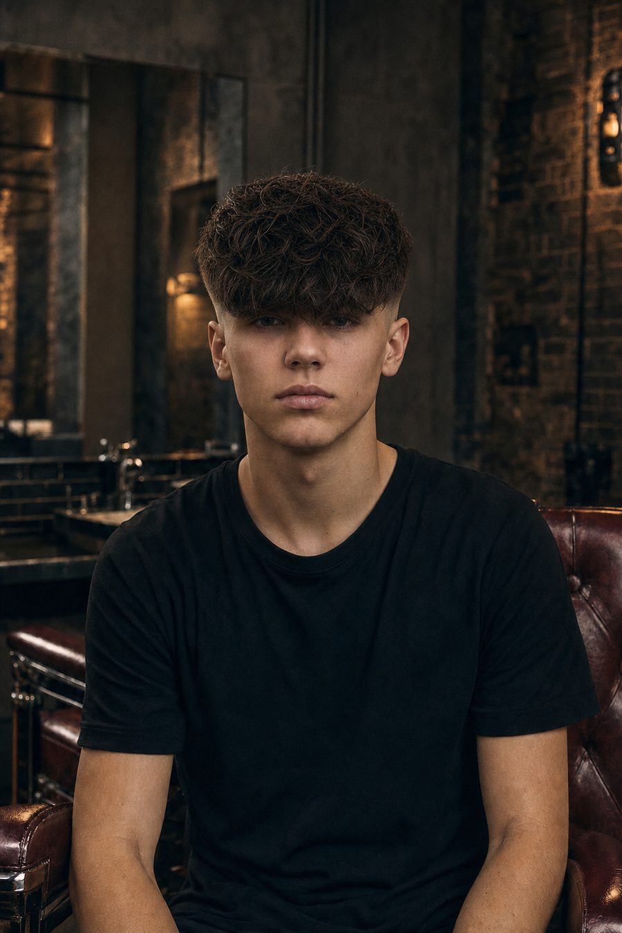 След — Skin fade и текстуриран бретон